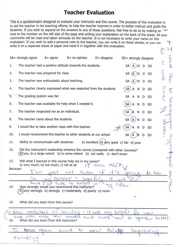 Evaluation form scan #105