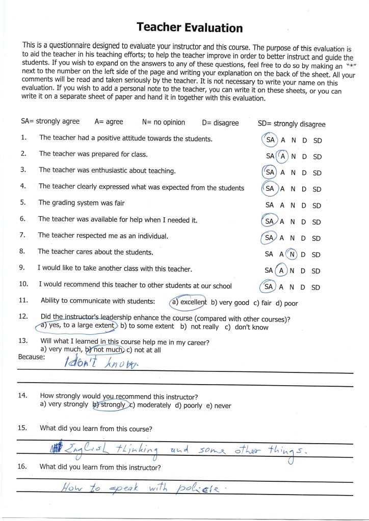 Evaluation form scan #109