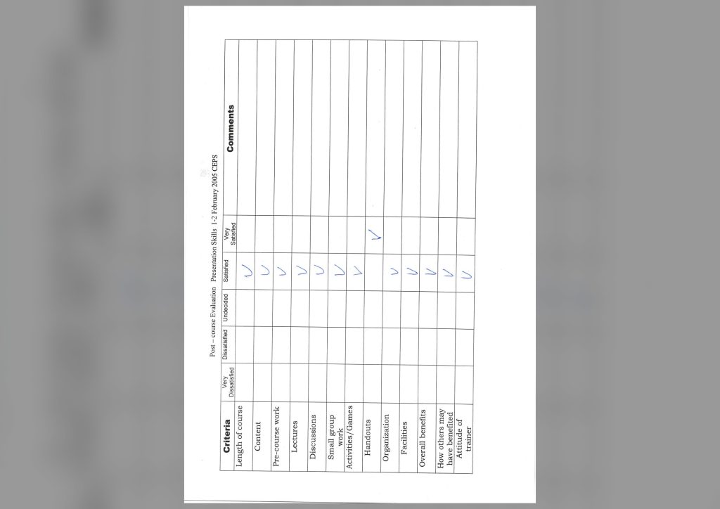 Evaluation form scan #168